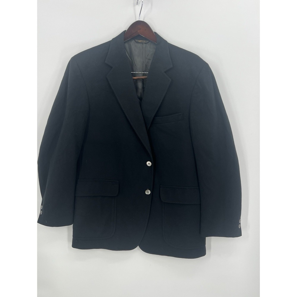 Huntington 100% Cashmere Men's Blazer Suit Jacket Size 41R Black